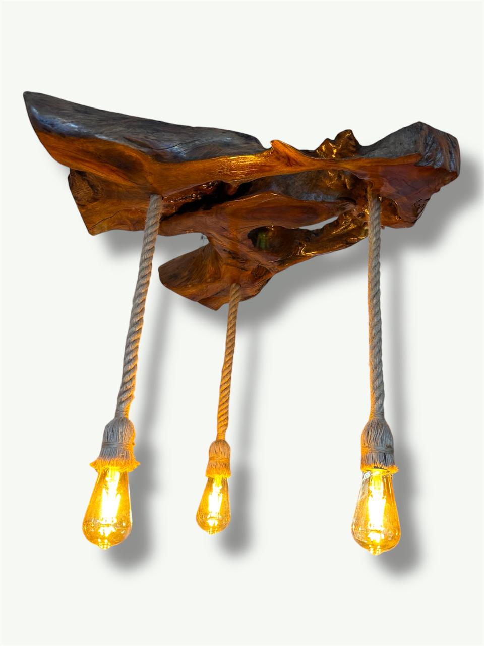 Lampara rústica de madera 1